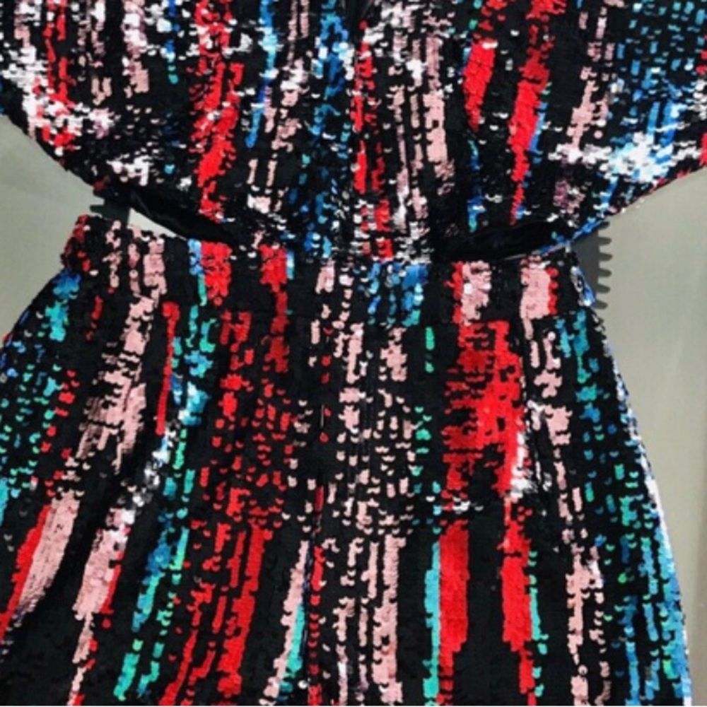 💋 bebe multi color sequin multicolor romper 2 new RARE 💋 - Picture 4 of 7
